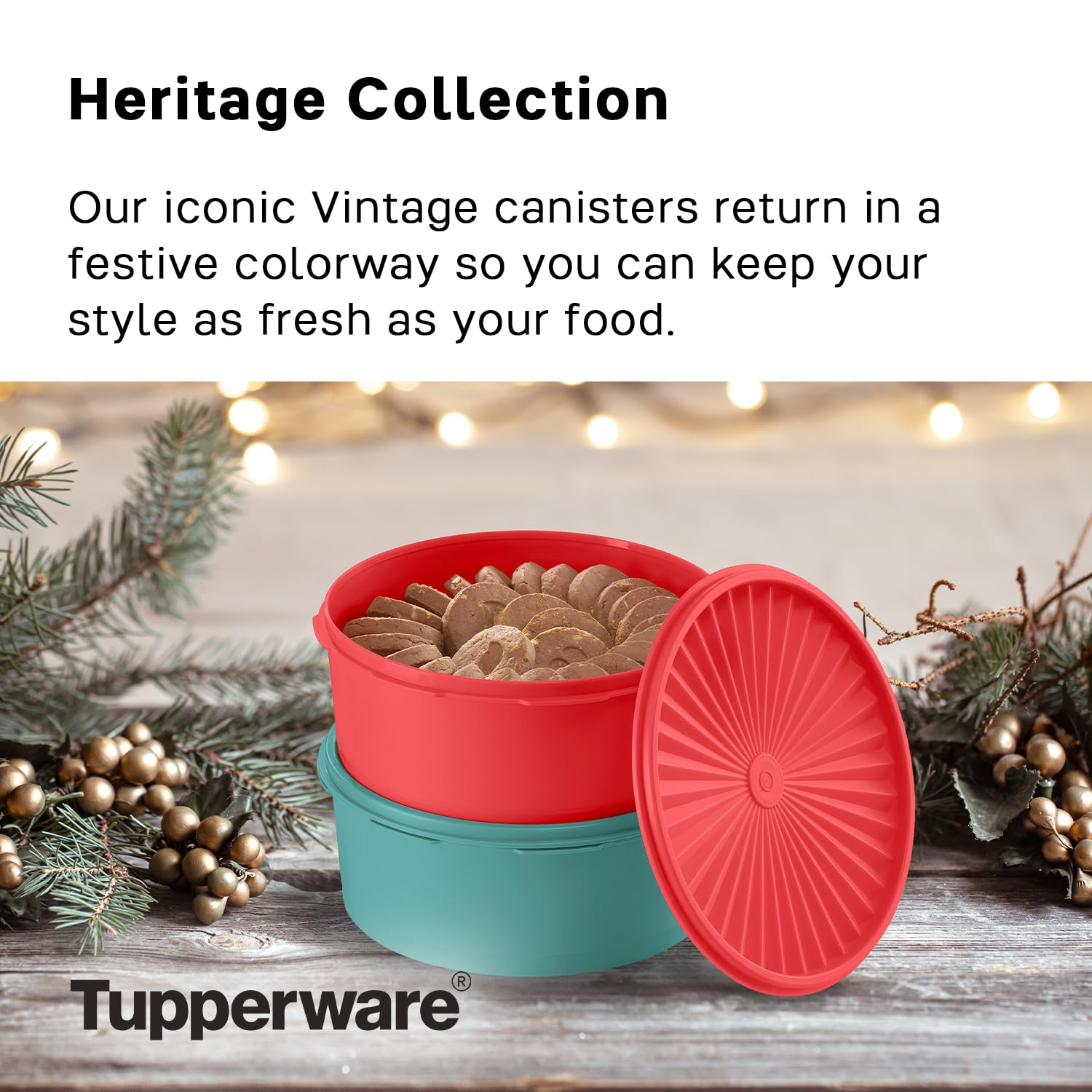 Amazon.com: Tupperware Heritage Collection 7.6 Cup Cookie Canister
